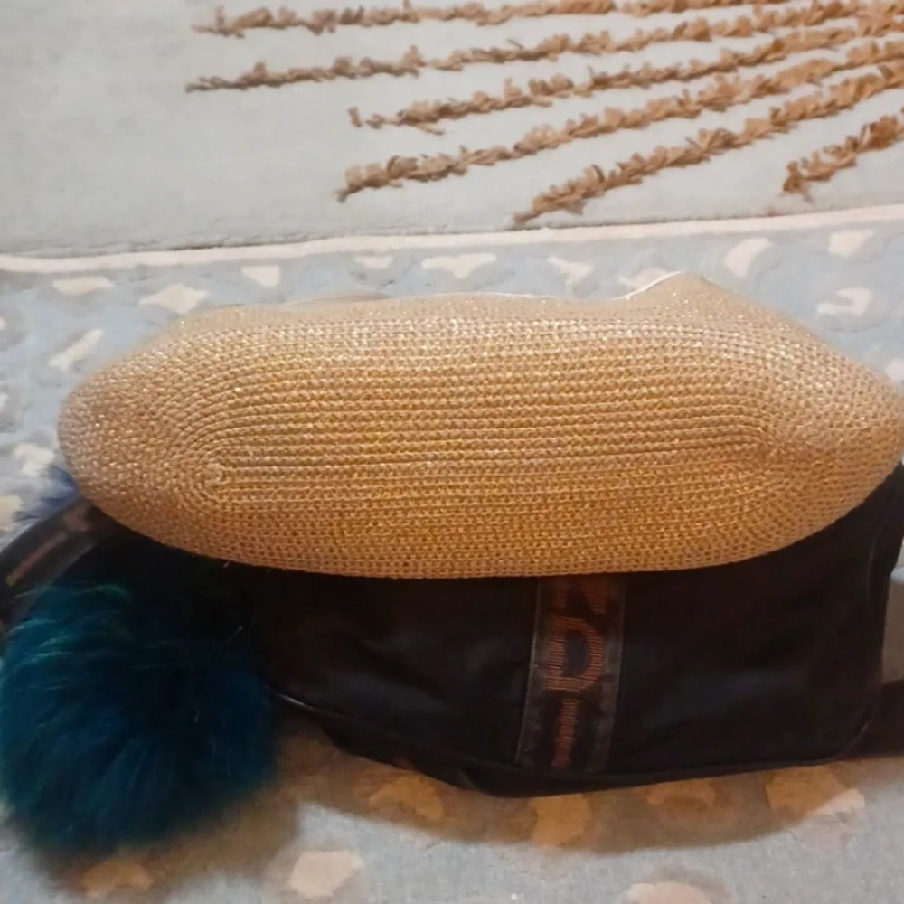 TALBOTS GOLD WOVEN SHOULDER BAG PURSE - Picture 9 of 9